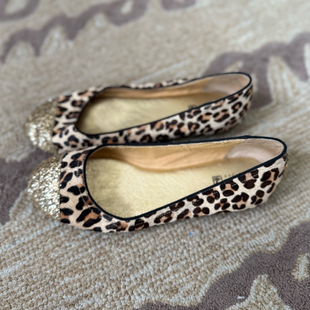 Sperry Leopard/Gold Print Ballet Flats
